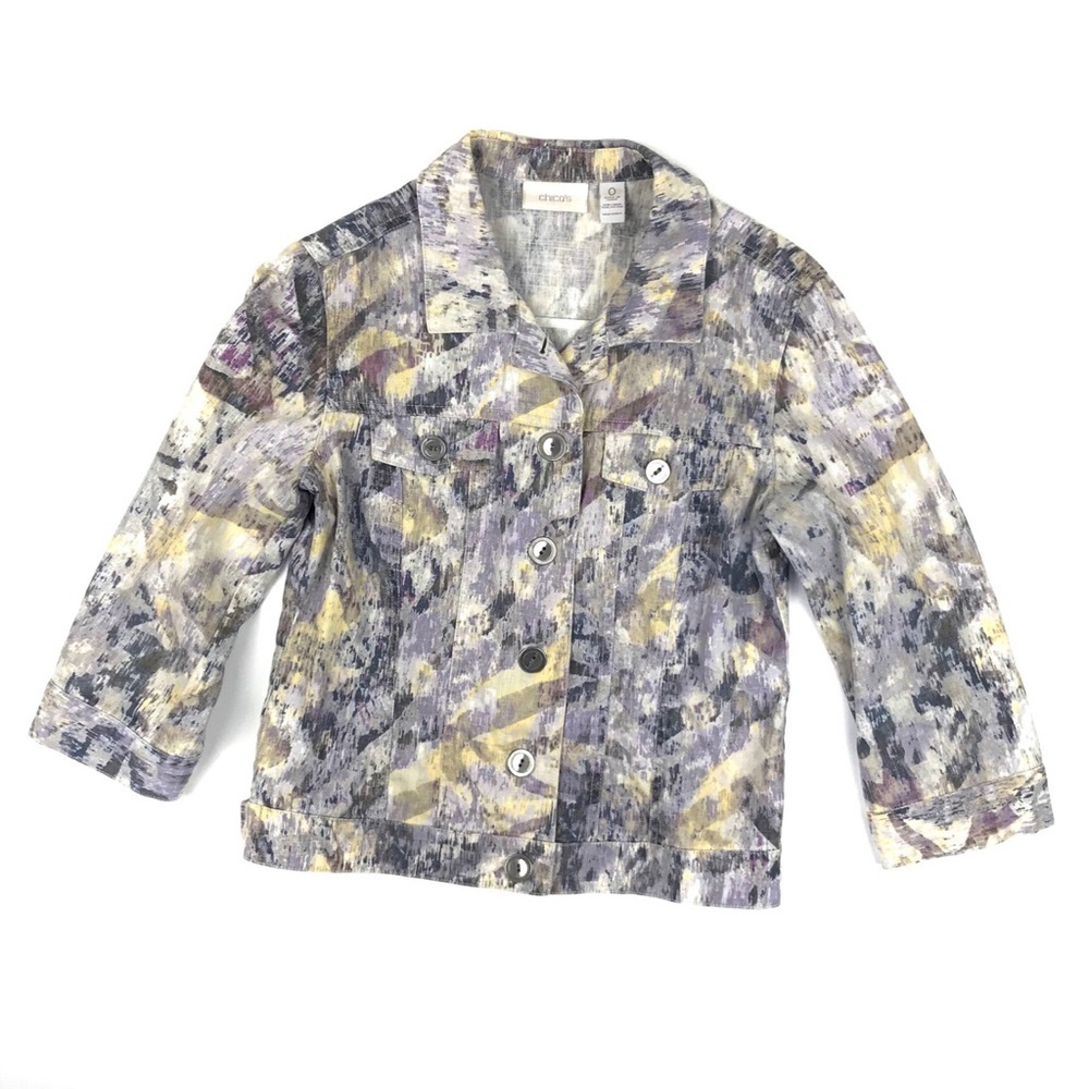 {Chico’s} Denim Jean Jacket in Multi